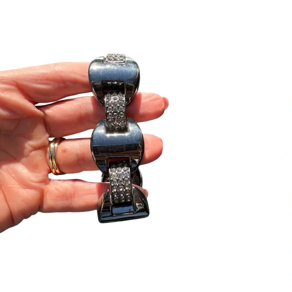 Women’s Black and Rhinestone Bracelet EUC